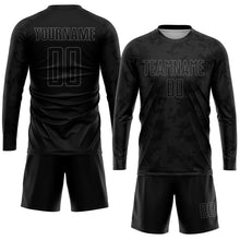 Загрузить изображение в средство просмотра галереи, Custom Black Gray Sublimation Soccer Uniform Jersey
