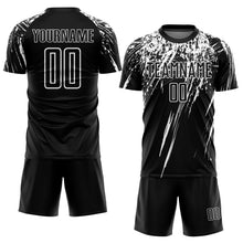 Load image into Gallery viewer, Custom Black White Sublimation Soccer Uniform Jersey
