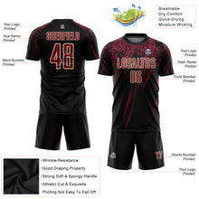 Загрузить изображение в средство просмотра галереи, Custom Black Crimson-Cream Sublimation Soccer Uniform Jersey
