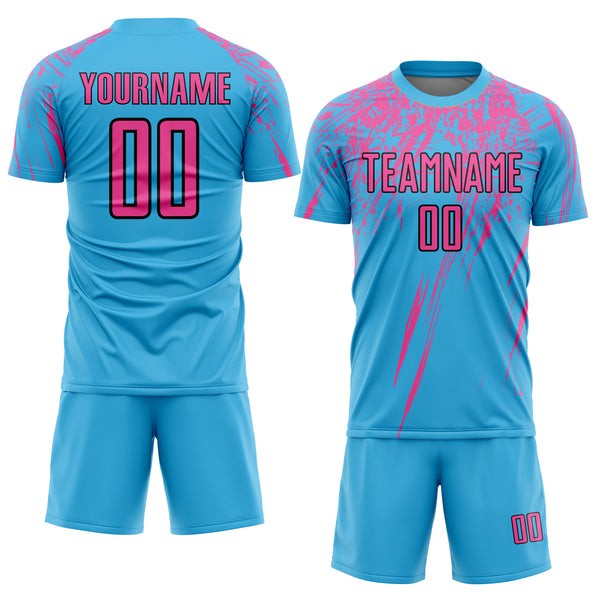 Cheap Custom Sky Blue Pink-Black Hockey Jersey Free Shipping –  CustomJerseysPro