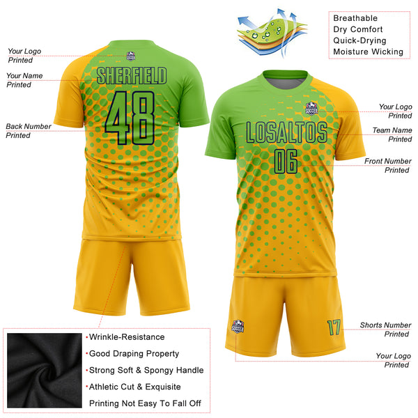 Custom Team Soccer Jersey - Green & Yellow