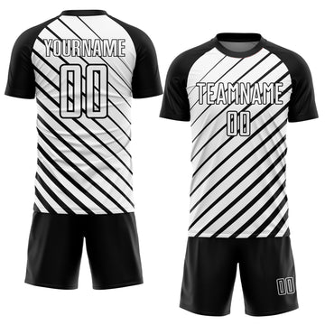 Custom Black White Sublimation Soccer Uniform Jersey