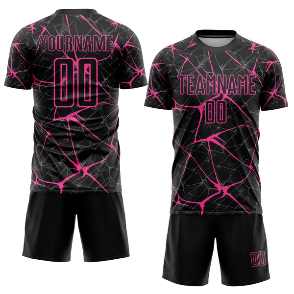 Black Pink-Custom Soccer Jerseys with Shorts Sublimated for School