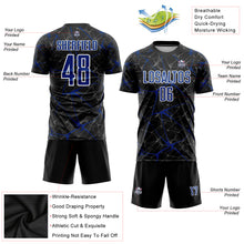 Загрузить изображение в средство просмотра галереи, Custom Black Royal-White Sublimation Soccer Uniform Jersey
