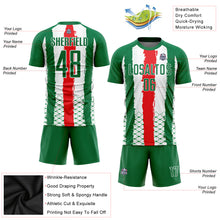 Charger l&#39;image dans la galerie, Custom Kelly Green Red-White Sublimation Mexico Soccer Uniform Jersey
