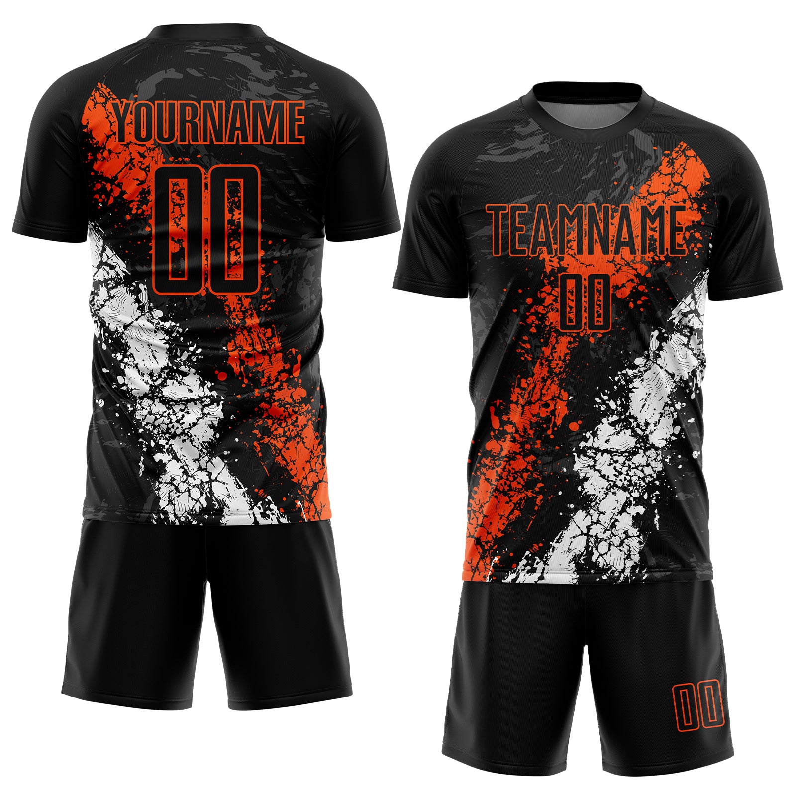 Soccer kit - Black/Orange Custom Soccer Kits/Jerseys - Vesuvius Sport