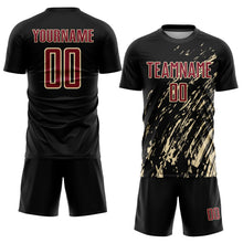 Charger l&#39;image dans la galerie, Custom Black Crimson-City Cream Sublimation Soccer Uniform Jersey
