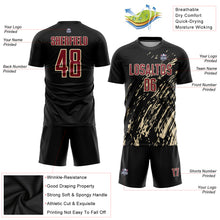 Charger l&#39;image dans la galerie, Custom Black Crimson-City Cream Sublimation Soccer Uniform Jersey
