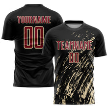 Charger l&#39;image dans la galerie, Custom Black Crimson-City Cream Sublimation Soccer Uniform Jersey
