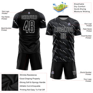 Custom Black White Sublimation Soccer Uniform Jersey