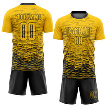 Laden Sie das Bild in den Galerie-Viewer, Custom Yellow Black Sublimation Soccer Uniform Jersey

