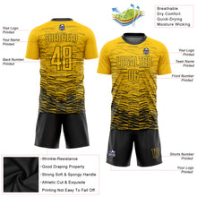 Laden Sie das Bild in den Galerie-Viewer, Custom Yellow Black Sublimation Soccer Uniform Jersey
