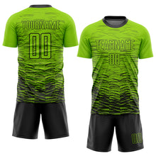 Laden Sie das Bild in den Galerie-Viewer, Custom Neon Green Black Sublimation Soccer Uniform Jersey
