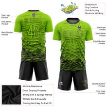 Laden Sie das Bild in den Galerie-Viewer, Custom Neon Green Black Sublimation Soccer Uniform Jersey
