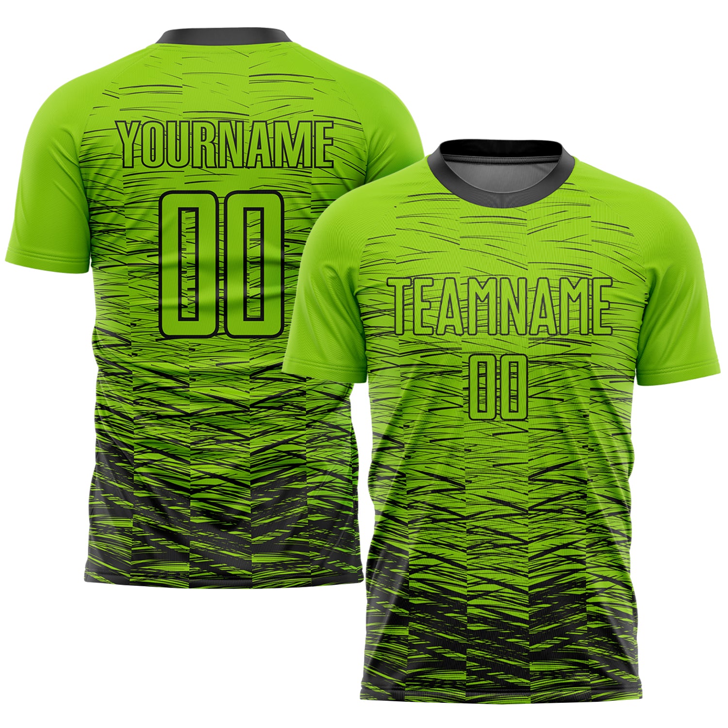 Cheap Custom Neon Green Black Sublimation Soccer Uniform Jersey