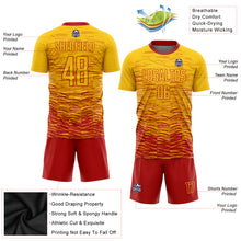 Laden Sie das Bild in den Galerie-Viewer, Custom Yellow Red Sublimation Soccer Uniform Jersey
