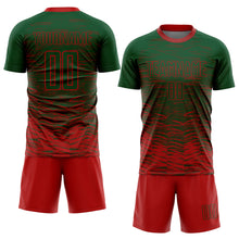 Laden Sie das Bild in den Galerie-Viewer, Custom Green Red Sublimation Soccer Uniform Jersey
