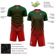 Laden Sie das Bild in den Galerie-Viewer, Custom Green Red Sublimation Soccer Uniform Jersey
