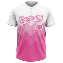 Load image into Gallery viewer, Custom Pink White 3D Pattern Two-Button Unisex Softball Jersey
