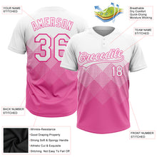 Load image into Gallery viewer, Custom Pink White 3D Pattern Two-Button Unisex Softball Jersey
