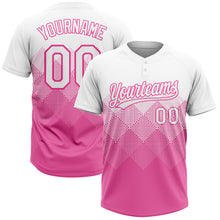 Load image into Gallery viewer, Custom Pink White 3D Pattern Two-Button Unisex Softball Jersey
