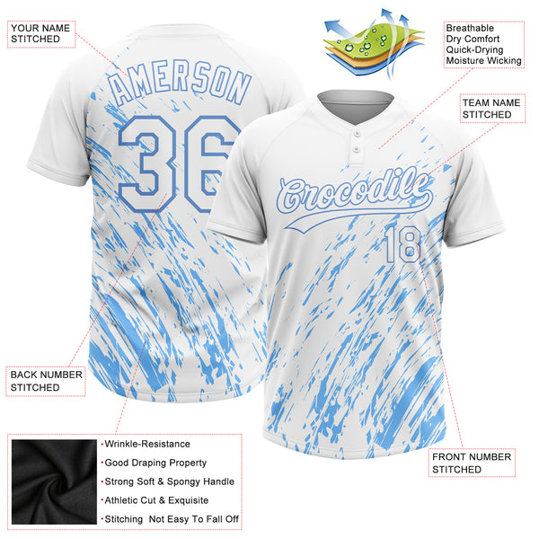 Cheap Custom Sky Blue White Black-Light Blue Two-Button Softball Jersey  Free Shipping – CustomJerseysPro