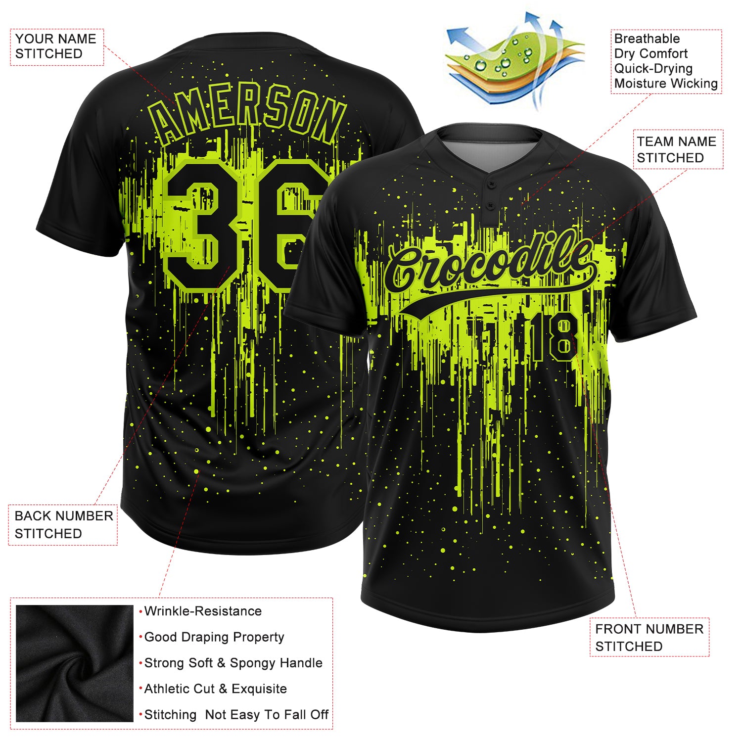 Athletic Knit Custom Sublimated Crew Neck Softball Jersey Design 1219 | Custom Apparel | Mens | Softball | Sublimated Apparel | Jerseys Youth M