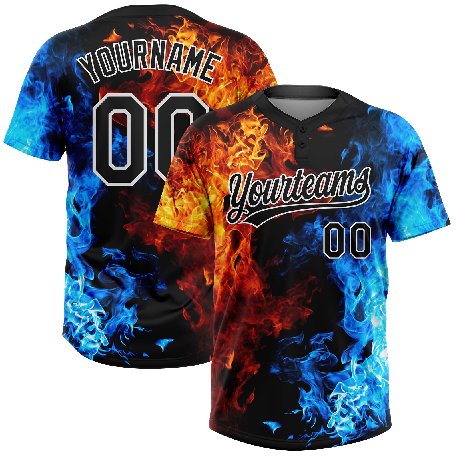 Custom Red Red-Gold 3D Pattern Design Flame Authentic Baseball Jersey