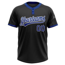 Load image into Gallery viewer, Custom Black Royal-White Two-Button Unisex Softball Jersey
