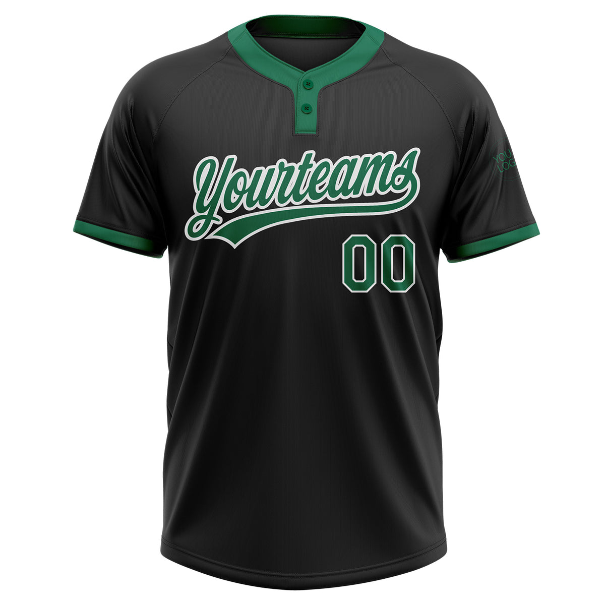 Cheap Custom Black Kelly Green-White Two-Button Unisex Softball Jersey ...