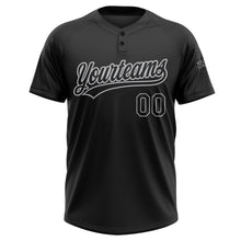 Загрузить изображение в средство просмотра галереи, Custom Black Black-Gray Two-Button Unisex Softball Jersey
