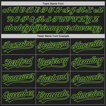 Load image into Gallery viewer, Custom Black Black-Neon Green Two-Button Unisex Softball Jersey
