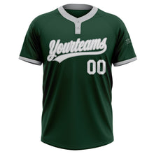 Загрузить изображение в средство просмотра галереи, Custom Green White-Gray Two-Button Unisex Softball Jersey
