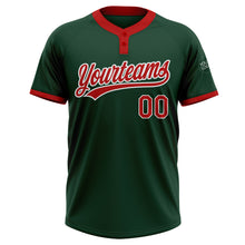 Загрузить изображение в средство просмотра галереи, Custom Green Red-White Two-Button Unisex Softball Jersey
