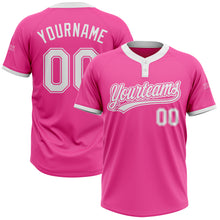 Charger l&#39;image dans la galerie, Custom Pink White Two-Button Unisex Softball Jersey
