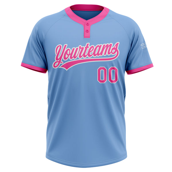 Custom Angels Full Button Baseball Jerseys, Vintage Sky Blue