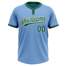 Charger l&#39;image dans la galerie, Custom Light Blue Kelly Green-White Two-Button Unisex Softball Jersey
