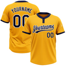 Charger l&#39;image dans la galerie, Custom Gold Navy-White Two-Button Unisex Softball Jersey
