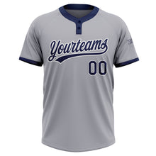 Загрузить изображение в средство просмотра галереи, Custom Gray Navy-White Two-Button Unisex Softball Jersey
