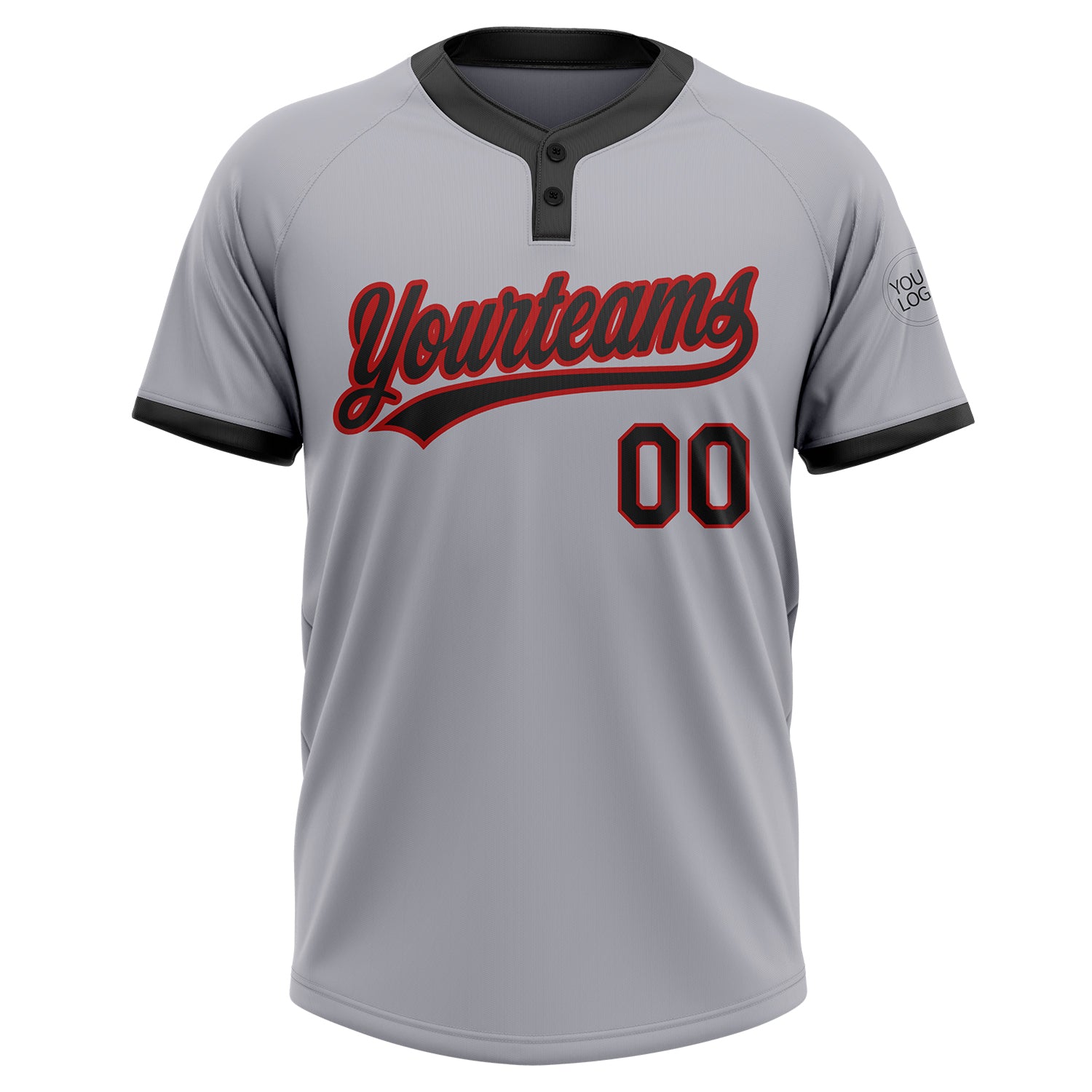 Cheap Custom Gray Red-Black Two-Button Unisex Softball Jersey Free Shipping  – CustomJerseysPro