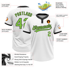 Laden Sie das Bild in den Galerie-Viewer, Custom White Neon Green-Black Two-Button Unisex Softball Jersey
