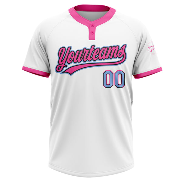 Cheap Custom Black White-Light Blue Two-Button Unisex Softball Jersey Free  Shipping – CustomJerseysPro