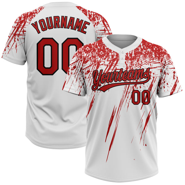 High Quality Breathable Baseball Tops Sublimated Red And White Softball  Jerseys