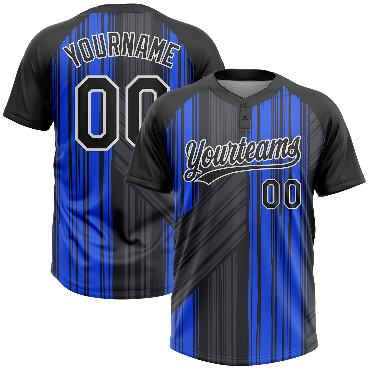 Cheap Custom Figure Black-White Flame Two-Button Softball Jersey Free  Shipping – CustomJerseysPro