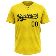 Charger l&#39;image dans la galerie, Custom Gold Black 3D Pattern Two-Button Unisex Softball Jersey
