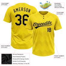 Charger l&#39;image dans la galerie, Custom Gold Black 3D Pattern Two-Button Unisex Softball Jersey
