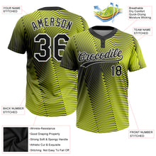 Load image into Gallery viewer, Custom Gold Black-White 3D Pattern Two-Button Unisex Softball Jersey
