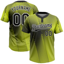 Load image into Gallery viewer, Custom Gold Black-White 3D Pattern Two-Button Unisex Softball Jersey
