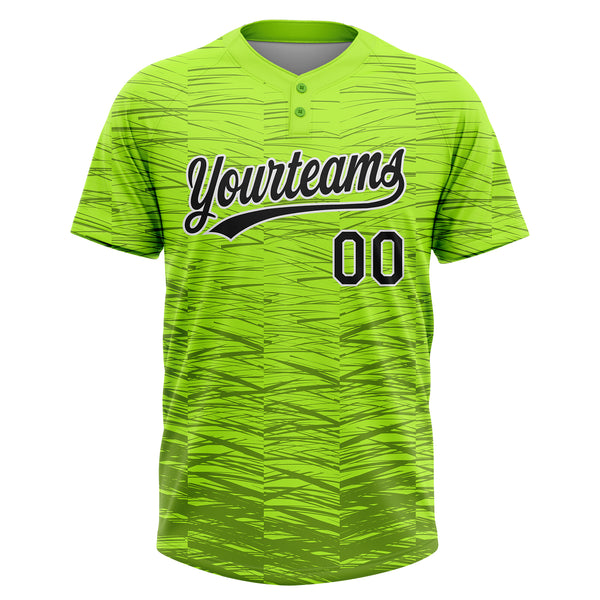 Custom Green Pinstripe White Button Down Baseball Jerseys | YoungSpeeds