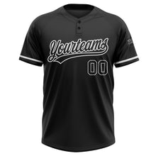 Загрузить изображение в средство просмотра галереи, Custom Black Black-White Two-Button Unisex Softball Jersey
